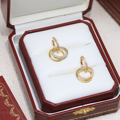 [Love's Uplift]TRINITY HALF DIAMOND  EARRINGS