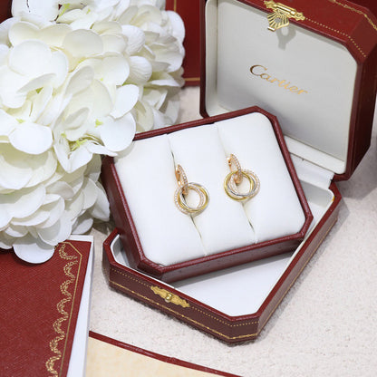[Love's Uplift]TRINITY HALF DIAMOND  EARRINGS