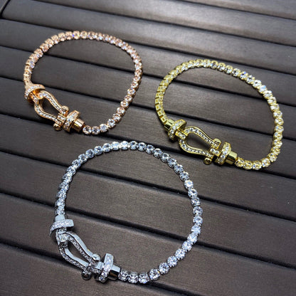 [Love's Uplift]FORCE  HORSESHOE  DIAMOND TENNIS BRACELET