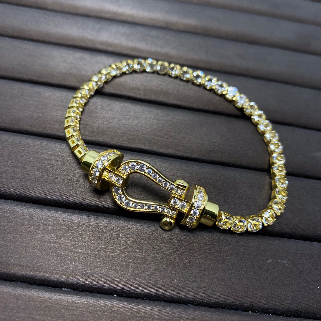 [Love's Uplift]FORCE  HORSESHOE  DIAMOND TENNIS BRACELET