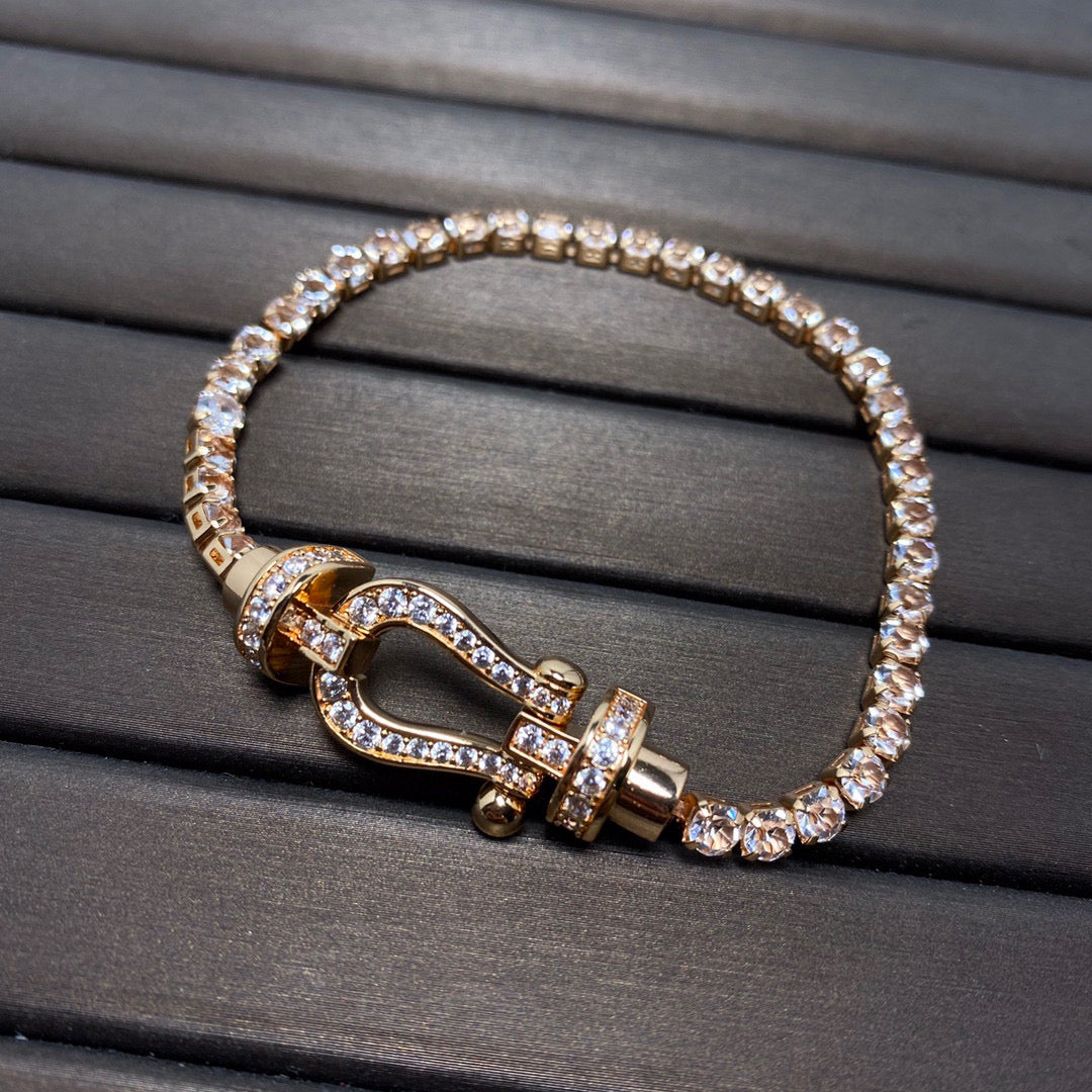 [Love's Uplift]FORCE  HORSESHOE  DIAMOND TENNIS BRACELET