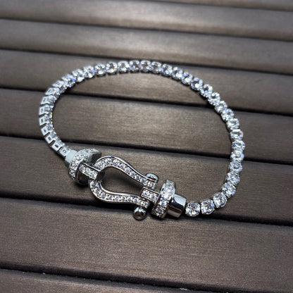 [Love's Uplift]FORCE  HORSESHOE  DIAMOND TENNIS BRACELET