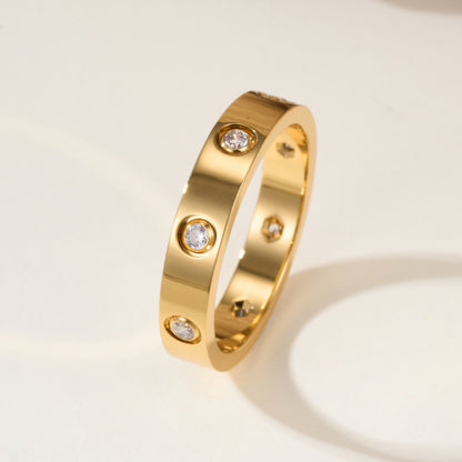 [Love's Uplift]LOVE 4MM 8 DIAMOND RING
