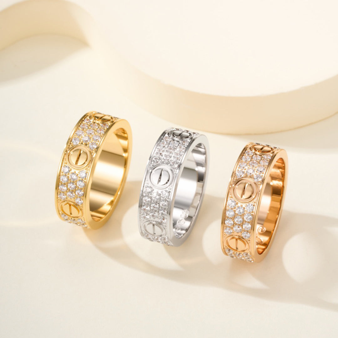 [Love's Uplift]LOVE RING 5.5MM DIAMONDS PAVED