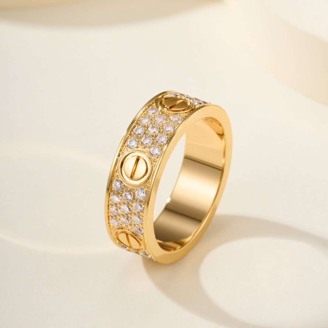 [Love's Uplift]LOVE RING 5.5MM DIAMONDS PAVED