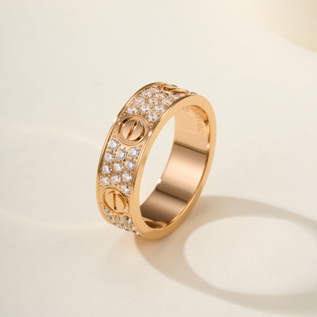 [Love's Uplift]LOVE RING 5.5MM DIAMONDS PAVED
