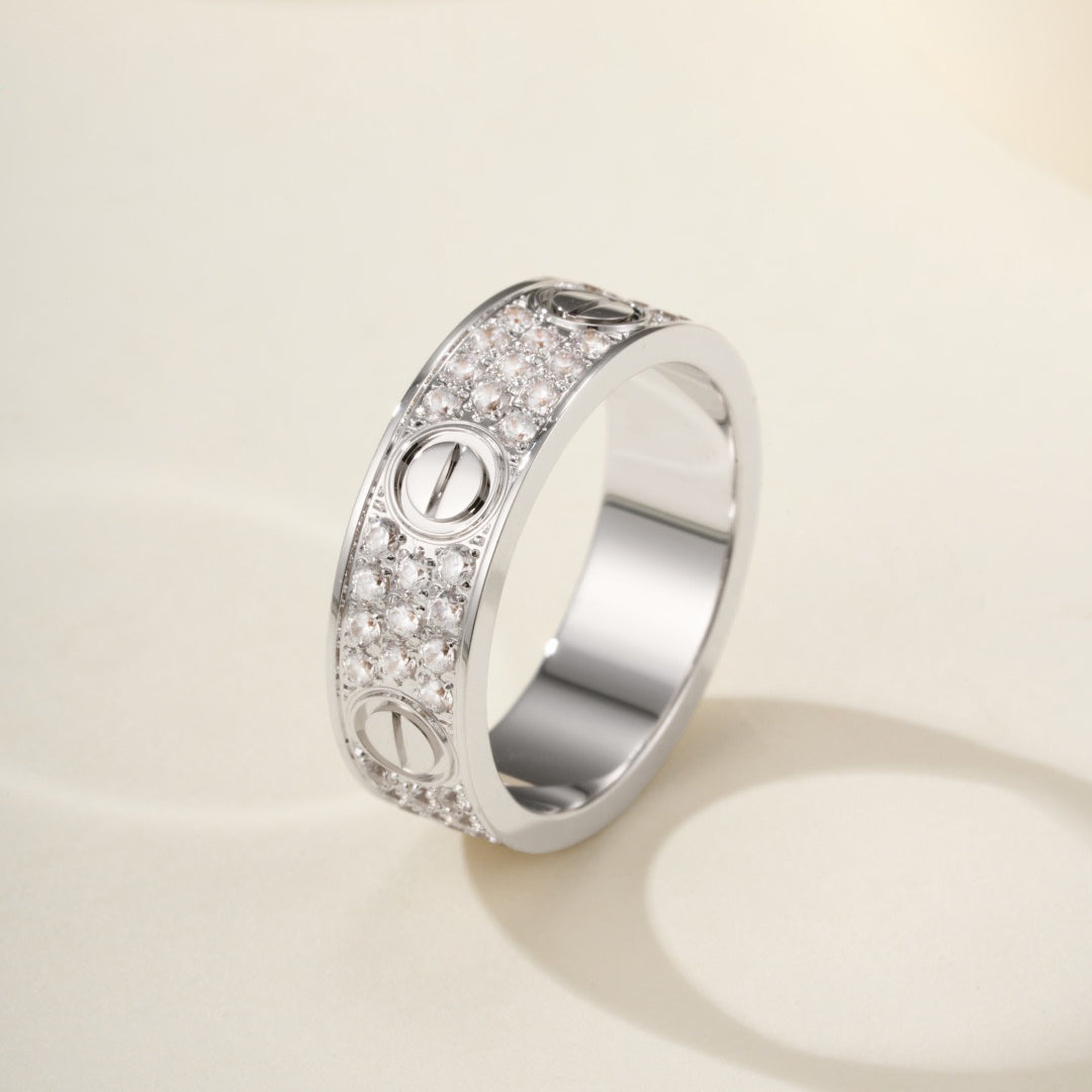 [Love's Uplift]LOVE RING 5.5MM DIAMONDS PAVED