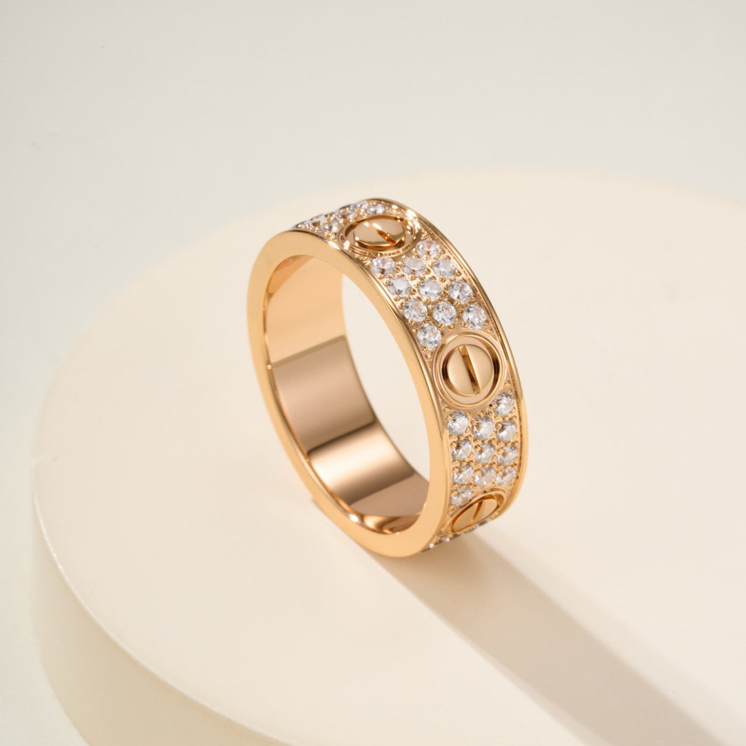 [Love's Uplift]LOVE RING 5.5MM DIAMONDS PAVED