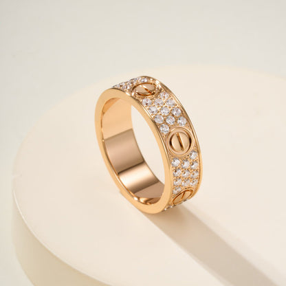 [Love's Uplift]LOVE RING 5.5MM DIAMONDS PAVED