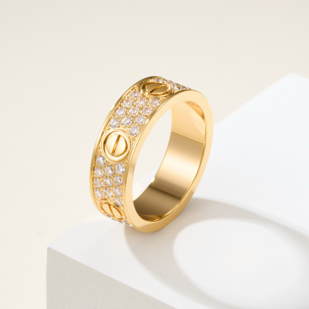 [Love's Uplift]LOVE RING 5.5MM DIAMONDS PAVED
