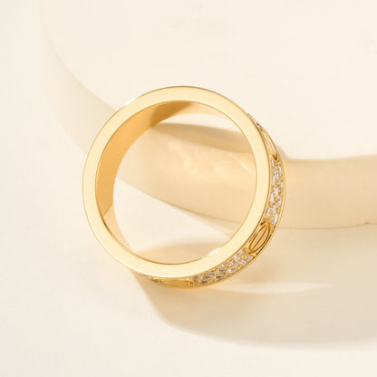 [Love's Uplift]LOVE RING 5.5MM DIAMONDS PAVED