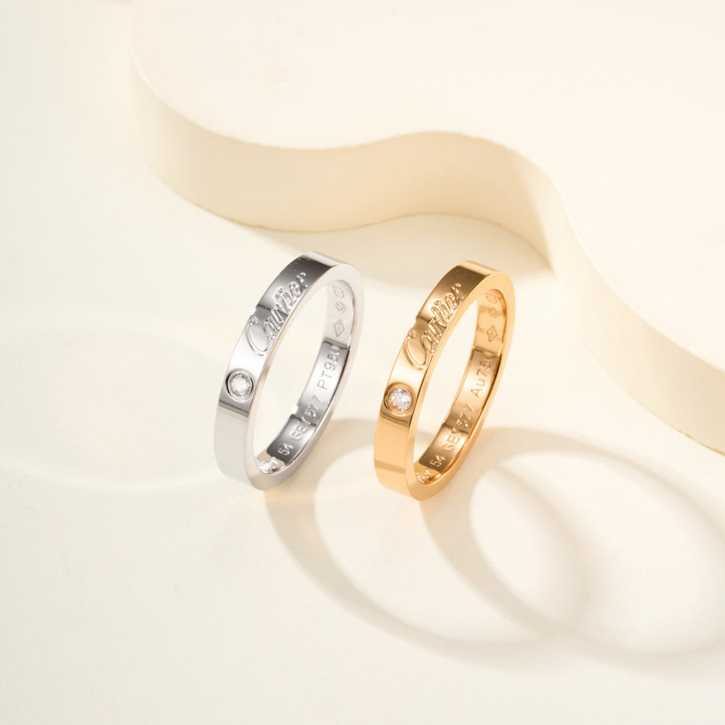 [Love's Uplift]LOVE RING 4MM 1 DIAMOND