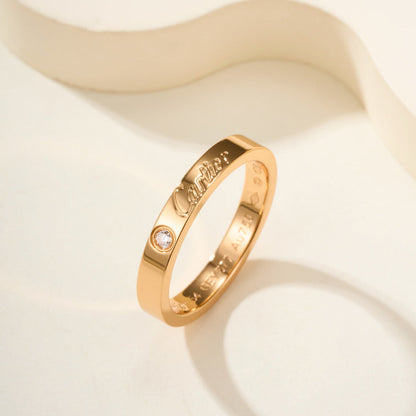 [Love's Uplift]LOVE RING 4MM 1 DIAMOND