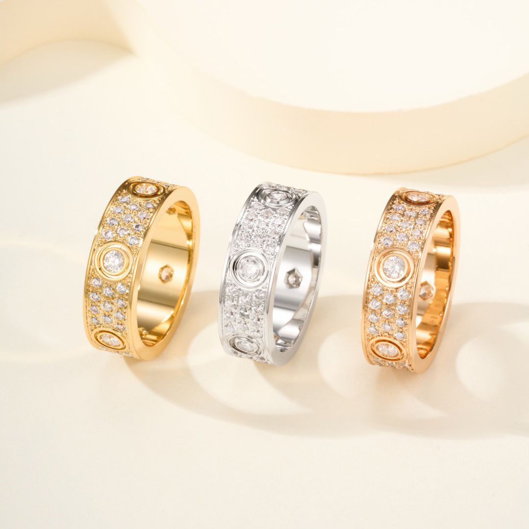[Love's Uplift]LOVE 5.5MM FULL-PAVE 6-DIAMOND RING