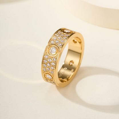 [Love's Uplift]LOVE 5.5MM FULL-PAVE 6-DIAMOND RING