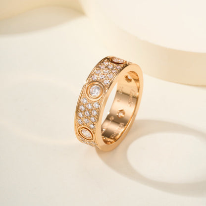 [Love's Uplift]LOVE 5.5MM FULL-PAVE 6-DIAMOND RING