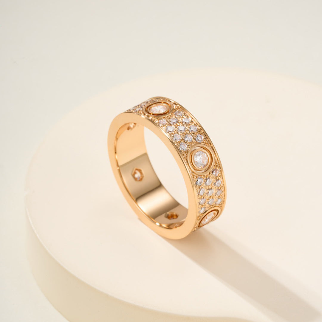 [Love's Uplift]LOVE 5.5MM FULL-PAVE 6-DIAMOND RING