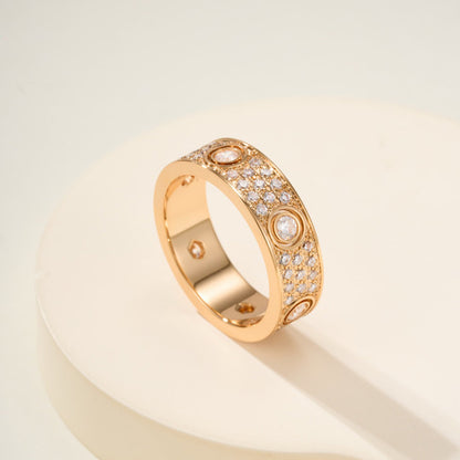 [Love's Uplift]LOVE 5.5MM FULL-PAVE 6-DIAMOND RING