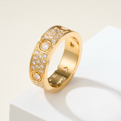 [Love's Uplift]LOVE 5.5MM FULL-PAVE 6-DIAMOND RING