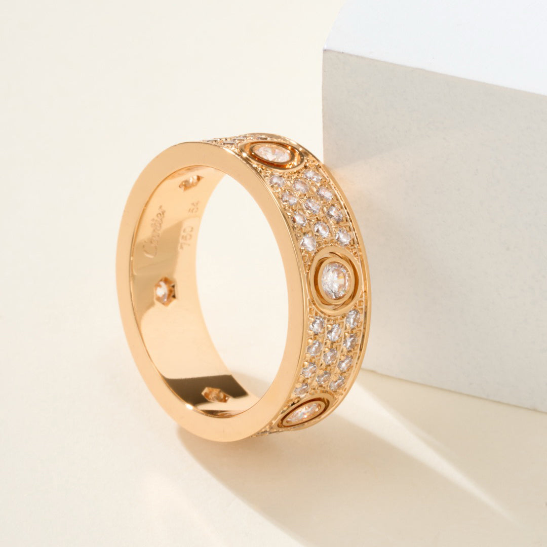 [Love's Uplift]LOVE 5.5MM FULL-PAVE 6-DIAMOND RING