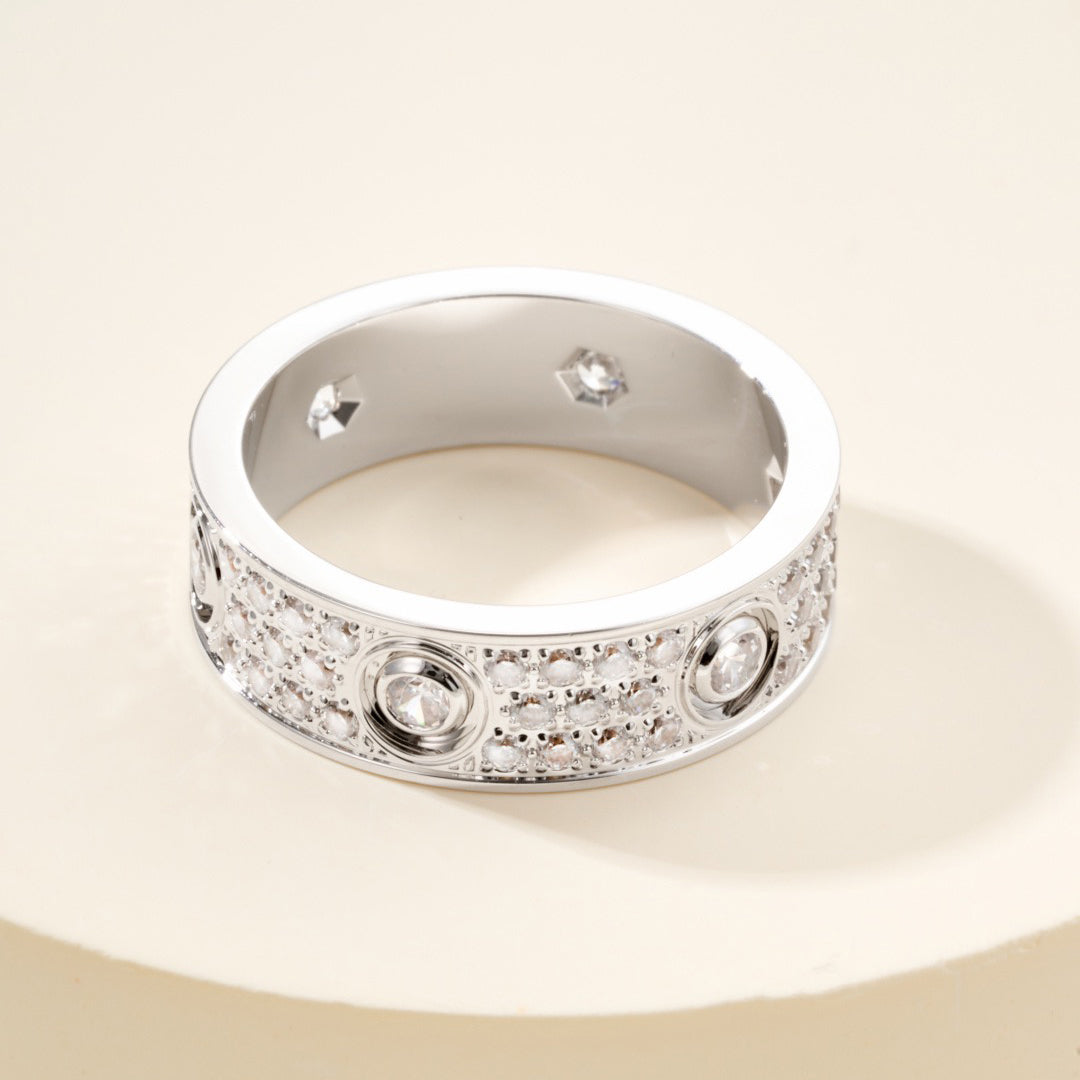 [Love's Uplift]LOVE 5.5MM FULL-PAVE 6-DIAMOND RING