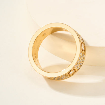 [Love's Uplift]LOVE 5.5MM FULL-PAVE 6-DIAMOND RING