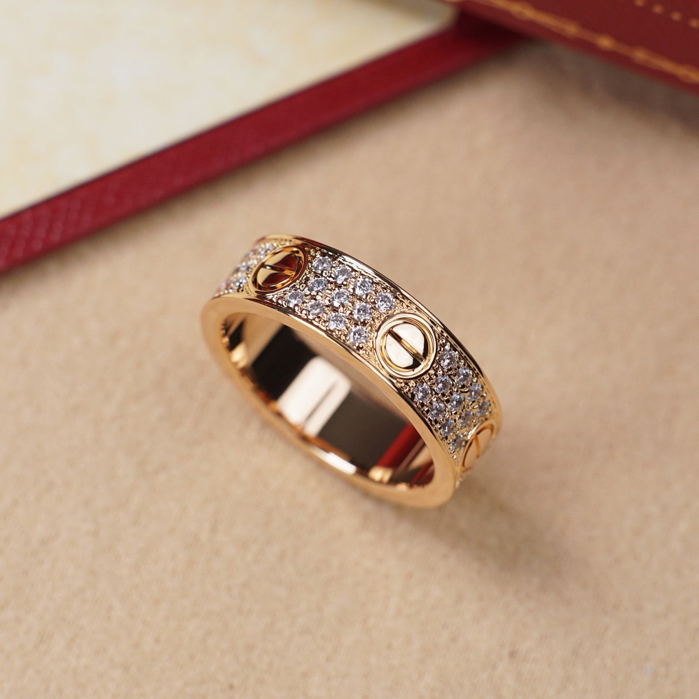 [Love's Uplift]LOVE RING 5.5MM DIAMONDS PAVED