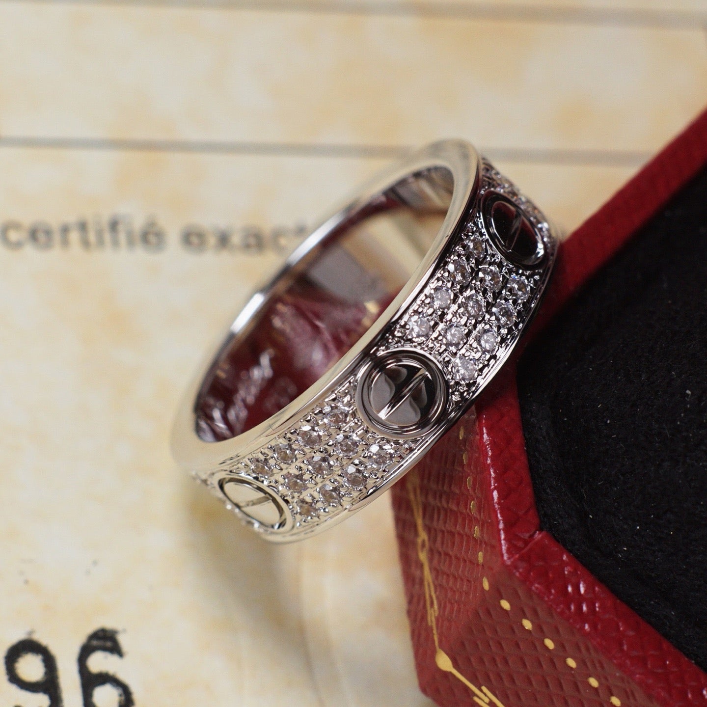 [Love's Uplift]LOVE RING 5.5MM DIAMONDS PAVED