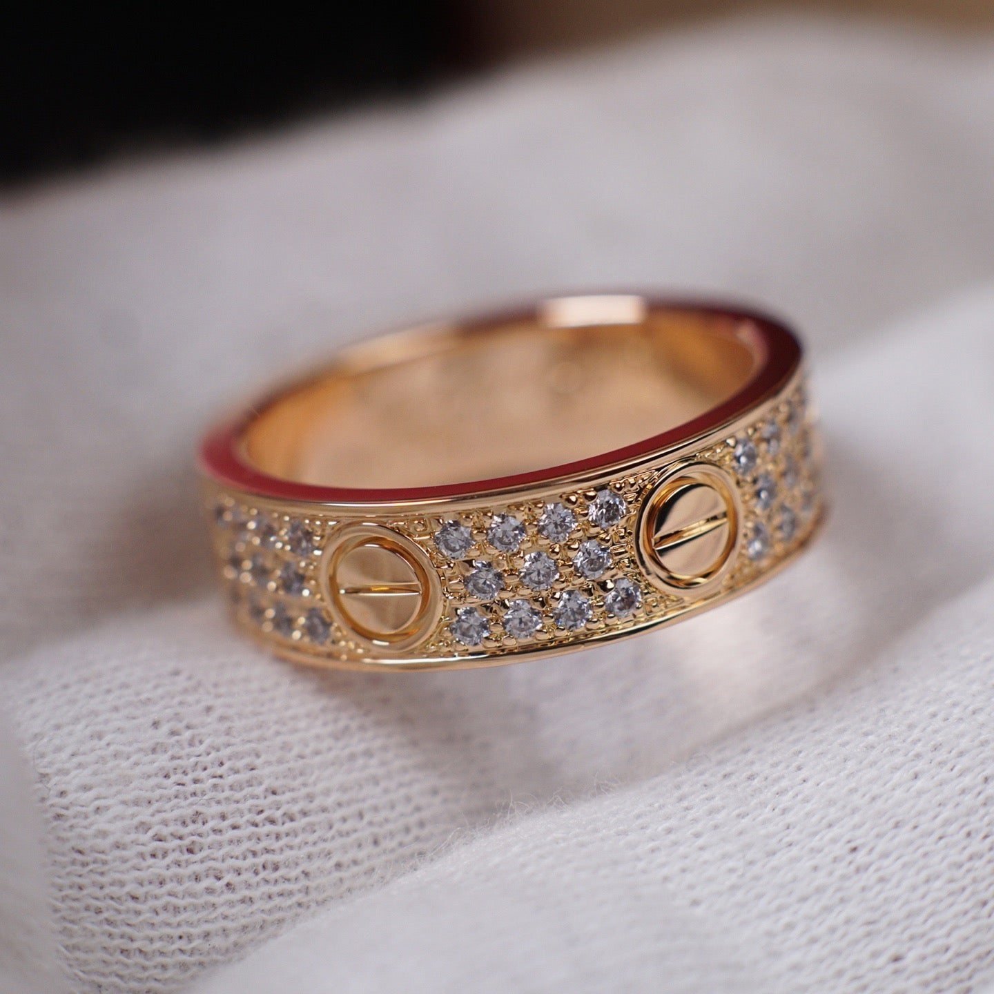 [Love's Uplift]LOVE RING 5.5MM DIAMONDS PAVED