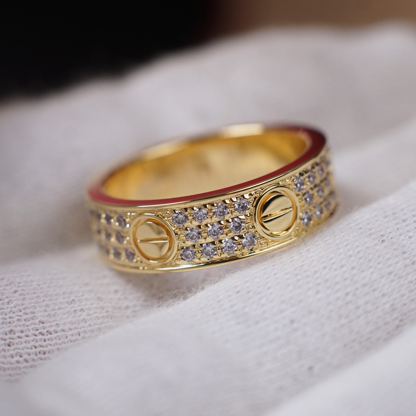 [Love's Uplift]LOVE RING 5.5MM DIAMONDS PAVED