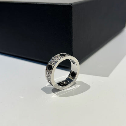 [Love's Uplift]LOVE RING 5.5MM DIAMONDS PAVED CERAMIC