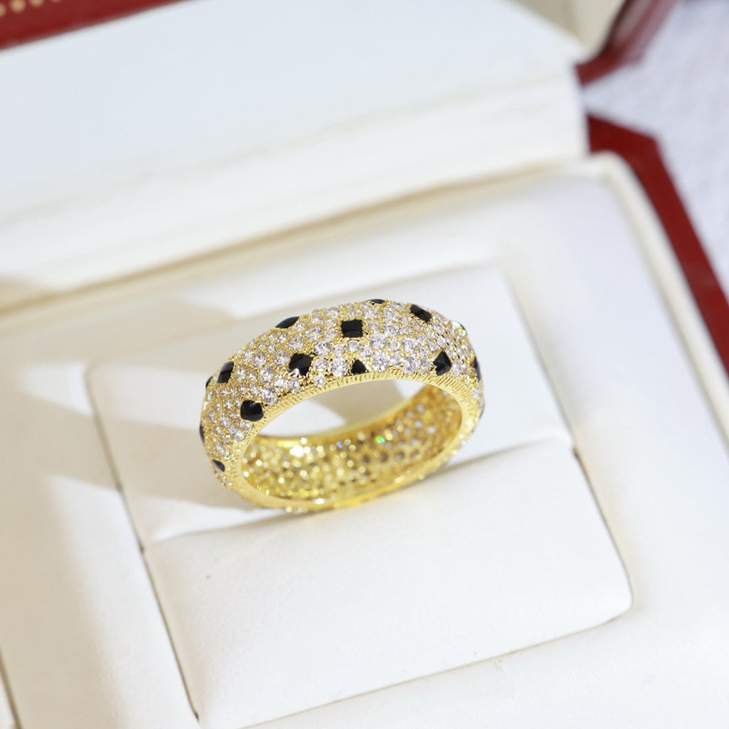 [Love's Uplift]PANTHERE SPOTTED FULL DIAMOND RING
