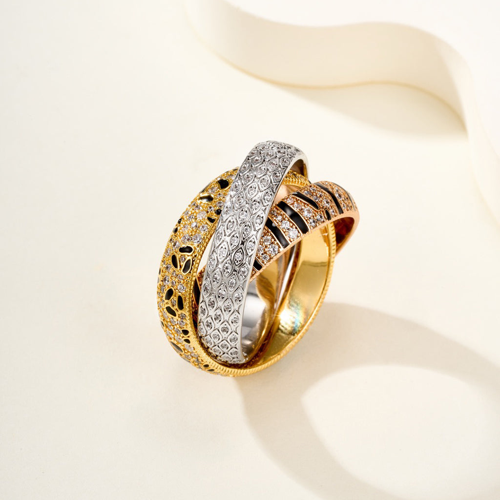 [Love's Uplift Jewelry] TRINITY  RING LEOPARD PRINT