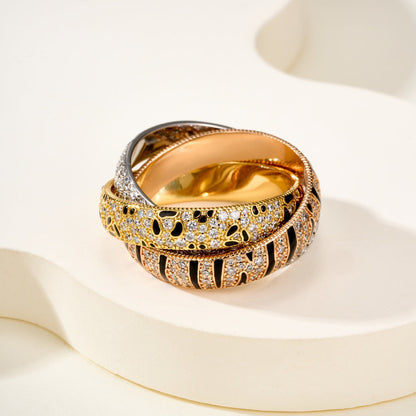 [Love's Uplift Jewelry] TRINITY  RING LEOPARD PRINT