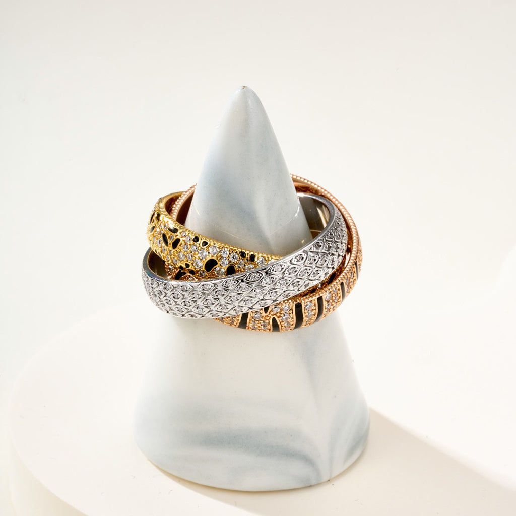 [Love's Uplift Jewelry] TRINITY  RING LEOPARD PRINT