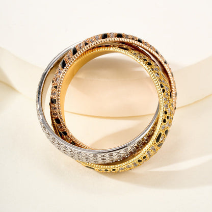 [Love's Uplift Jewelry] TRINITY  RING LEOPARD PRINT