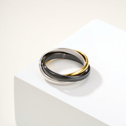 [Love's Uplift]TRINITY 3.2MM RING BLACK CERAMIC