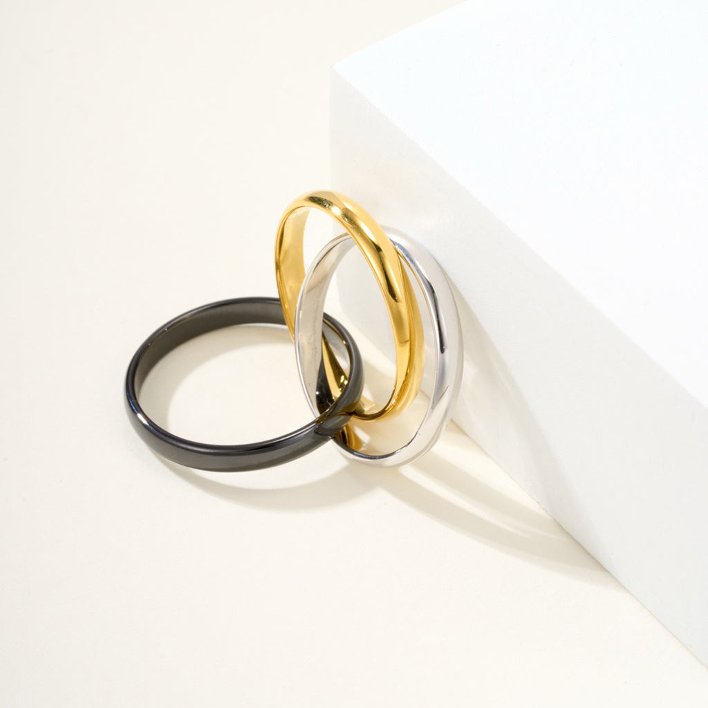 [Love's Uplift]TRINITY 3.2MM RING BLACK CERAMIC