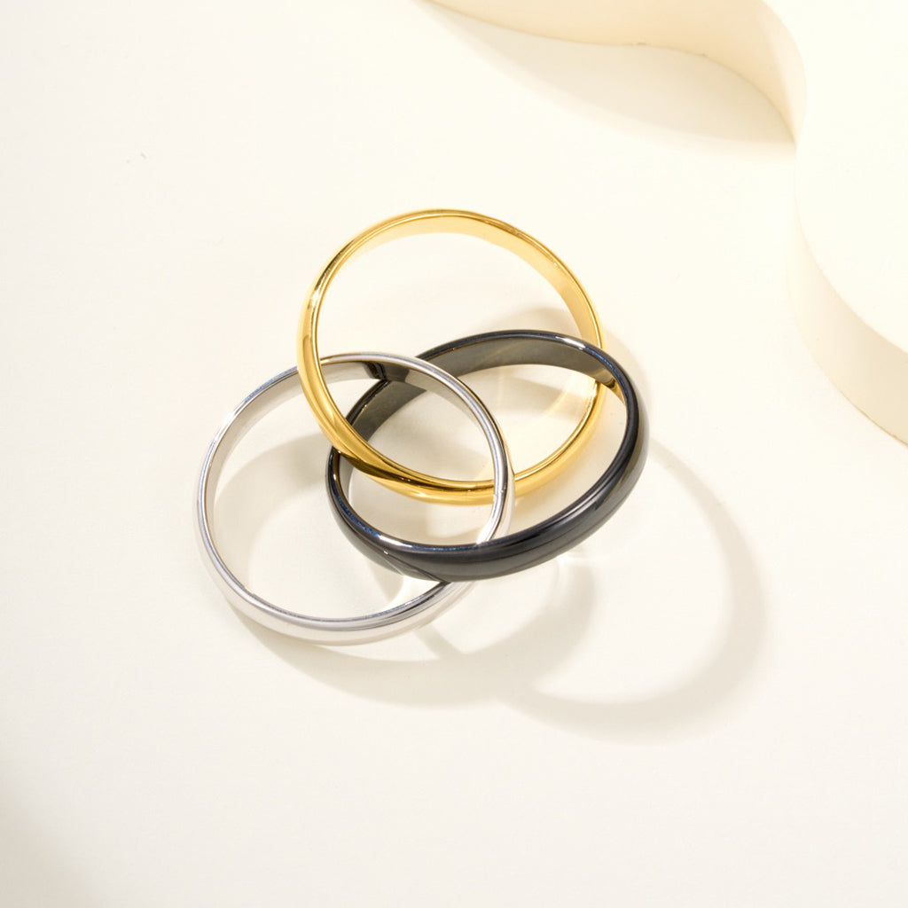 [Love's Uplift]TRINITY 3.2MM RING BLACK CERAMIC