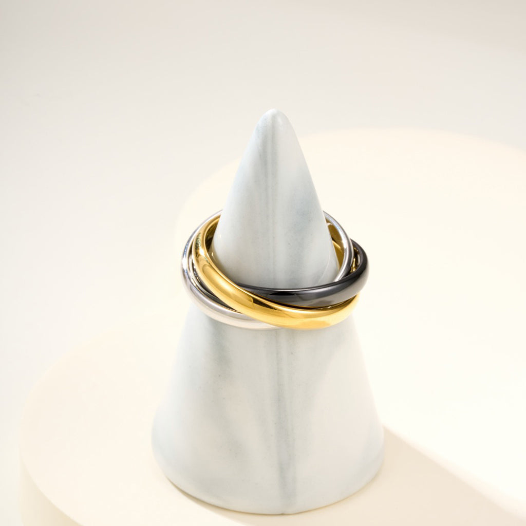 [Love's Uplift]TRINITY 3.2MM RING BLACK CERAMIC