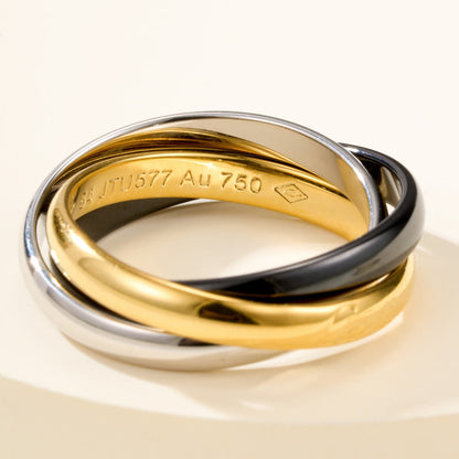 [Love's Uplift]TRINITY 3.2MM RING BLACK CERAMIC