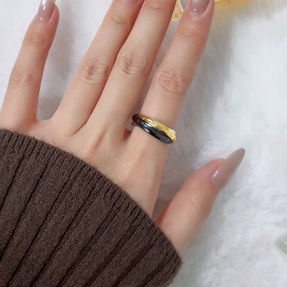 [Love's Uplift]TRINITY 3.2MM RING BLACK CERAMIC