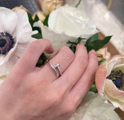 [Love's Uplift]JUSTE 1.8MM HALF DIAMOND RING
