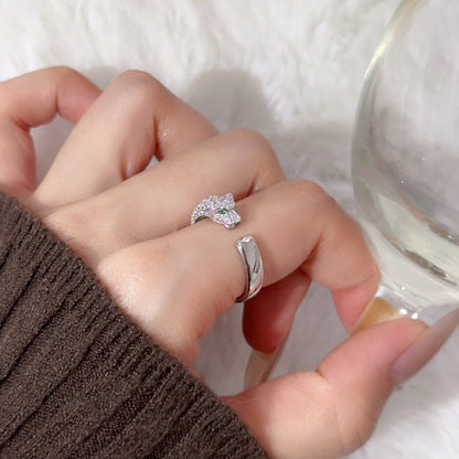 [Love's Uplift]PANTHERE HALF DIAMOND SMALL RING