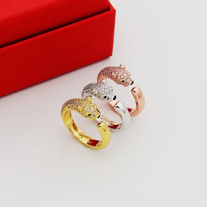 [Love's Uplift]PANTHERE HALF DIAMOND SMALL RING