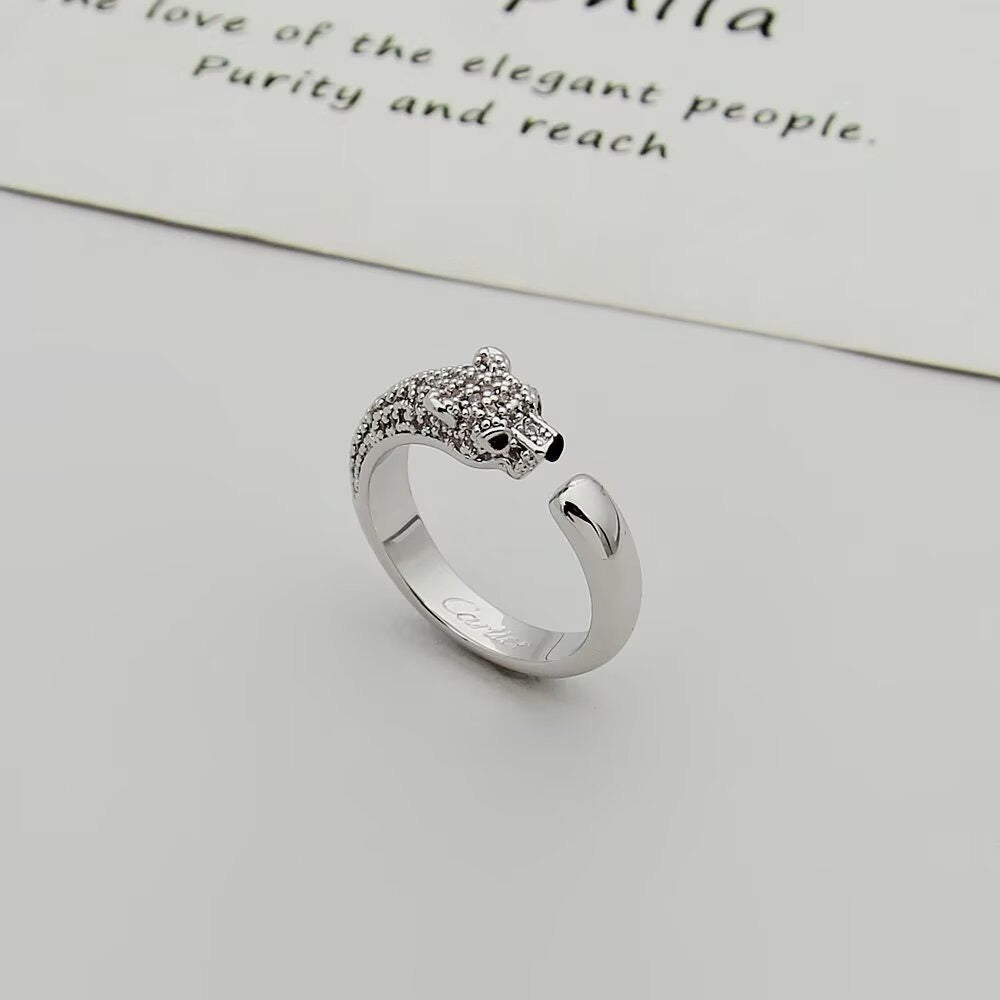 [Love's Uplift]PANTHERE HALF DIAMOND SMALL RING