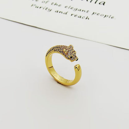 [Love's Uplift]PANTHERE HALF DIAMOND SMALL RING