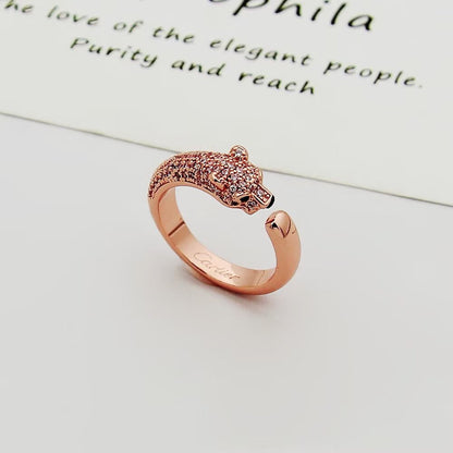[Love's Uplift]PANTHERE HALF DIAMOND SMALL RING