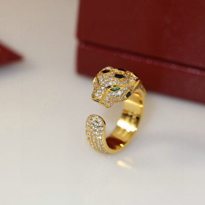 [Love's Uplift]PANTHERE SPOTTED FULL DIAMOND MEDIUM RING