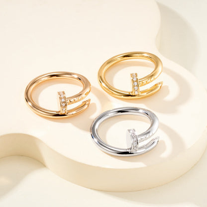 [Love's Uplift]JUSTE RING 2.6MM HALF DIAMOND